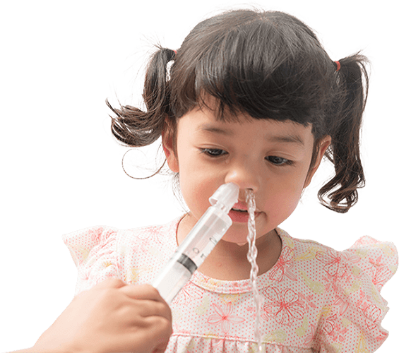 Lavagem nasal em crianças e bebés